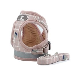 Nylon-Hundegeschirr, atmungsaktive Netzweste, verstellbares Hundegeschirr und Leine-Set für kleine Hunde und Katzen, reflekti