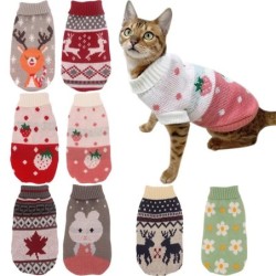 Haustierkleidung für kleine und mittelgroße Hunde, weihnachtlicher Strickpullover für Hunde, warmer Winterpullover für Katzen