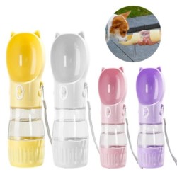 Tragbare Hundewasserflasche mit Futterbecher für kleine und große Hunde und Katzen, Spaziergänge im Freien, Trinken, Futtersp