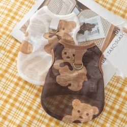 Ärmellose Netz-Traktionsweste für Hunde und Katzen, atmungsaktiv, dünn, Teddy, Kühlweste für Hunde, Sommerkleidung XS