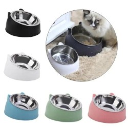 100 ml Katzen-/Hundenapf, 15 Grad erhöht, rutschfeste Welpenbasis, Futter-/Trinkwasserzufuhr, Neigungsschutz, Halsschutz, Hau
