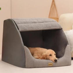 Neue Winterhütte, warm, für mittelgroße und große Hunde, Golden Retriever, abnehmbar und waschbar, geschlossenes Zimmerbett,