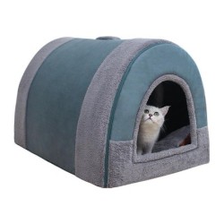 Winter-Hundezwinger, warme Hundehütte, Matte, abnehmbares, waschbares Hundebett, Nest, Tiefschlafzelt für mittelgroße und gro