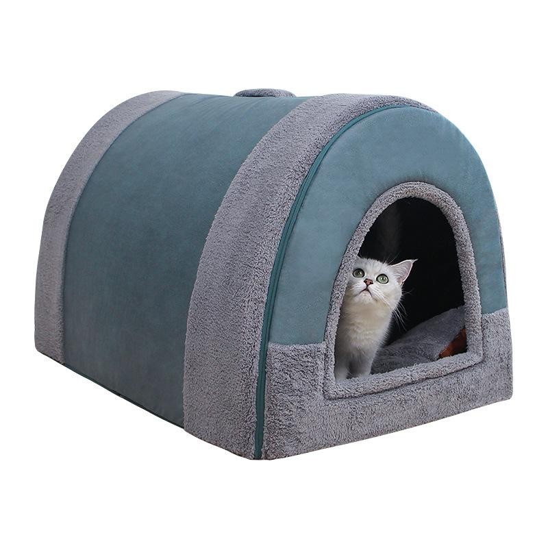 Winter-Hundezwinger, warme Hundehütte, Matte, abnehmbares, waschbares Hundebett, Nest, Tiefschlafzelt für mittelgroße und gro