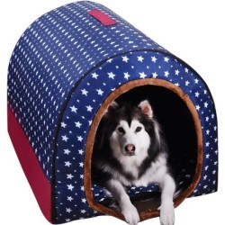 Neue warme Hundehütte, komfortable Hundehüttenmatte mit Sternendruck für Haustiere, faltbares Katzenschlafbett, hochwertige H