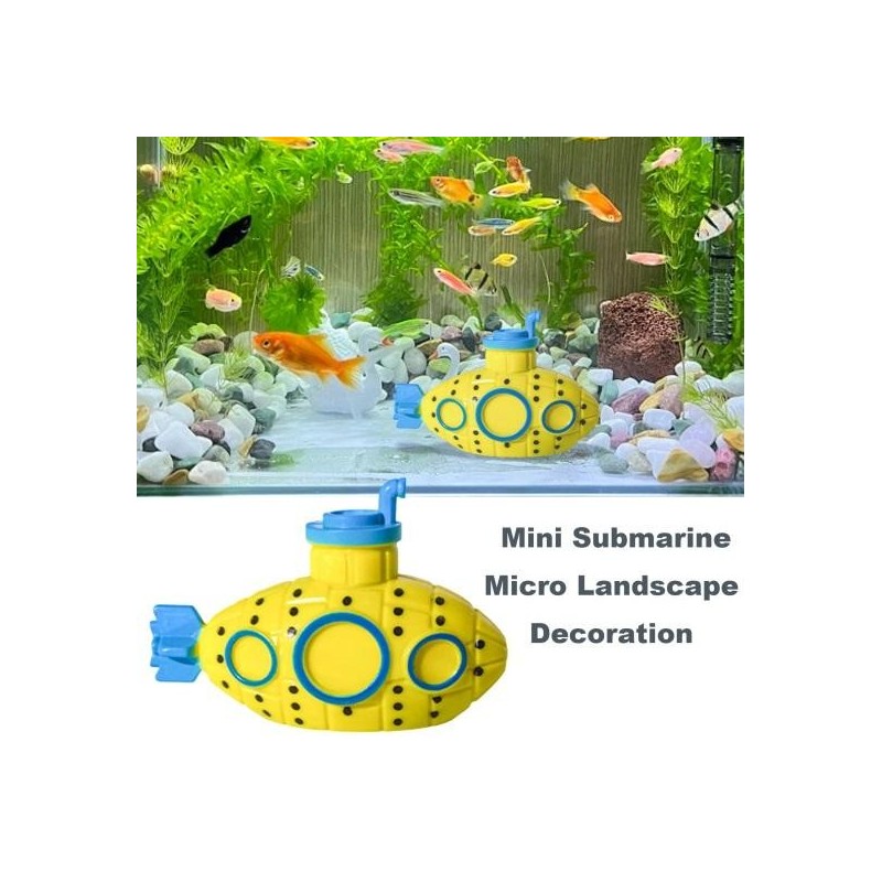 Aquarium-U-Boot-Ornamente, Kunstharz, kleines Aquarium-Ornament, sicher, verbessert die Lebendigkeit, Aquarium-Landschaftsdek
