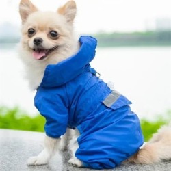 Regenmantel für kleine Hunde, reflektierende Haustierkleidung, wasserdichte Hundekleidung, Overalljacke, Mantel für Yorkie, P