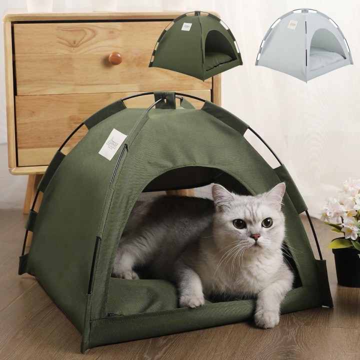 Morse Katzenzelt Hundebett Haustier-Tipi mit Kissen für Hundehütte Indoor-Katzennest Katzenbett für Kätzchen Welpenhöhle Hund