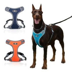 Mittelgroßes Hundegeschirr Weste Atmungsaktives Hundetrainingsgeschirr Verstellbarer reflektierender Nylon-Haustier-Brustgurt