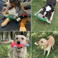 Interaktives Hundespielzeug, Champagnerflaschenform, Haustierspielzeug, mit Plüsch gefülltes Wodka-Spielzeug, quietschendes A