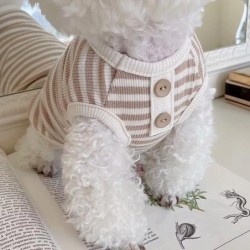Neues gestreiftes Hundesweatshirt für kleine Hunde, Welpen, Sommerkleidung, weiche Hundeweste für Katzen, Bichon, Chihuahua,