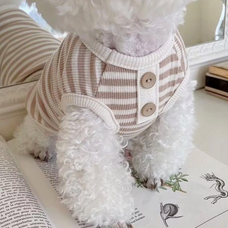 Neues gestreiftes Hundesweatshirt für kleine Hunde, Welpen, Sommerkleidung, weiche Hundeweste für Katzen, Bichon, Chihuahua,