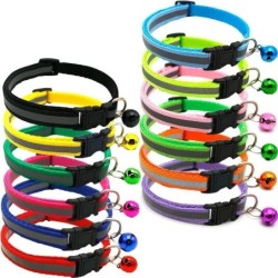 Reflektierendes Katzenhalsband, verstellbare Schnalle, Halsring, Halskette, Glocke, Haustierprodukte, Sicherheits-Nylon-Halsb
