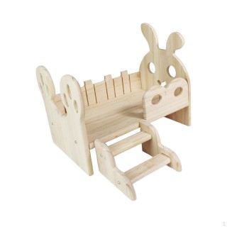 Meerschweinchen-Bettnest mit Treppe, Lebensraum für kleine Haustiere, Plattform, Versteck für Igel, Bartagamen,