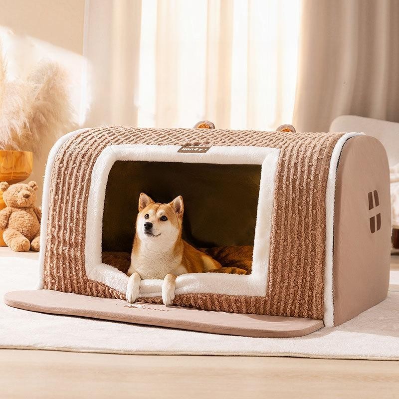 Neue kleine und mittelgroße Hundehütte Hundehütte Dreidimensionale Bärenkurve Warme Katzenhütte Herbst und Winter Haustierhüt