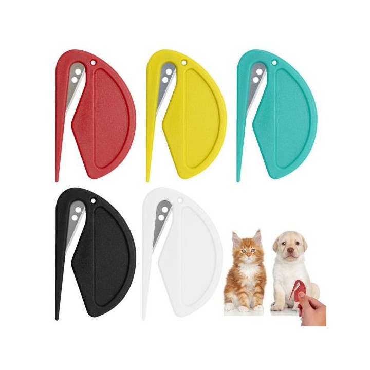 5-teiliger Knotenkamm, Fellpflegebürste für Hunde und Katzen, multifunktionales Werkzeug zum Entfernen von verfilztem Haar, v