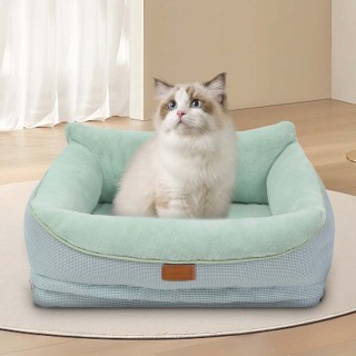 Hundesofabett, waschbar, rutschfest, Leinen, Kaninchensamt, Haustier-Ruhekissen, Baumwollpolsterung, geeignet für alle Hunde