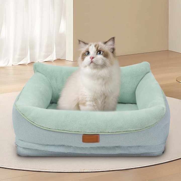 Hundesofabett, waschbar, rutschfest, Leinen, Kaninchensamt, Haustier-Ruhekissen, Baumwollpolsterung, geeignet für alle Hunde