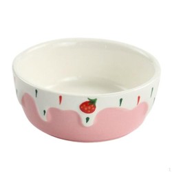 Keramik Hamster Futternapf Kleintiere Wasserstabiler Kaninchennapf für Chinchilla rosa