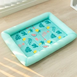 Kühlendes Katzenbett für den Sommer, Kissen, Eiskissen, quadratische Hundeschlafmatte für Welpen, Hunde, Katzen, Haustierzwin