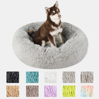 Hundebett Donut, groß, rund, Korb, Plüschbetten für Hunde, mittelgroßes Zubehör, flauschiger Zwinger, kleine Welpen, waschbar