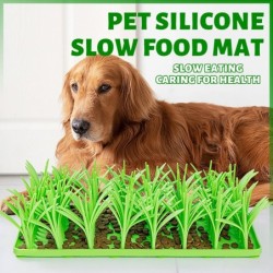 Silikon-Leckmatte für langsames Füttern von Haustieren, kreatives Grasdesign, rutschfeste Leckmatte für Katzen und Hunde One