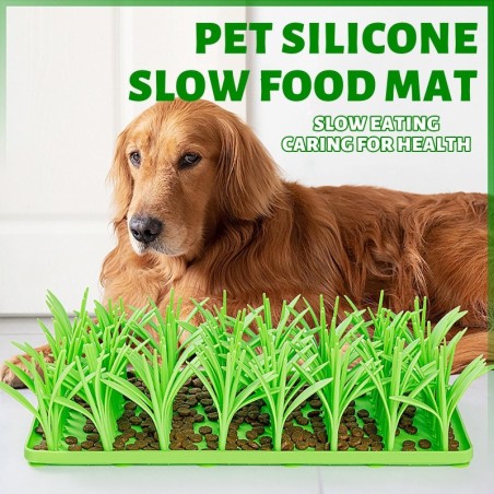 Silikon-Leckmatte für langsames Füttern von Haustieren, kreatives Grasdesign, rutschfeste Leckmatte für Katzen und Hunde One