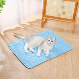Pet Ice Silk Kühlmatte - Sommerkomfort für Hunde und Katzen XS (40*30cm) blau