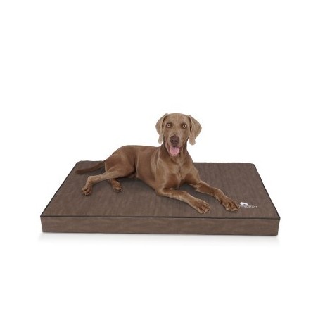 Knuffelwuff orthopädische Hundematte Palomino aus laser-gestepptem Kunstleder braun XXL
