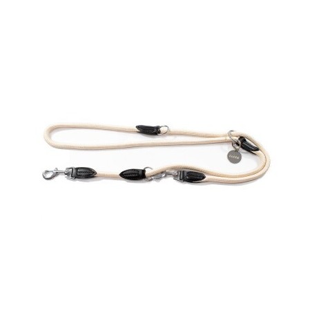 Lionto verstellbare Hundeleine, Doppelleine beige