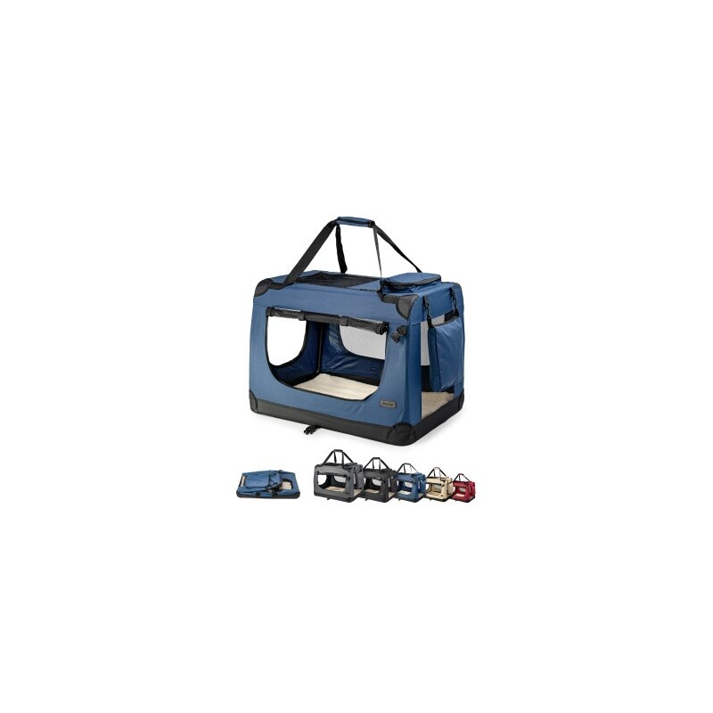 Lionto Hundetransportbox - faltbar - blau M