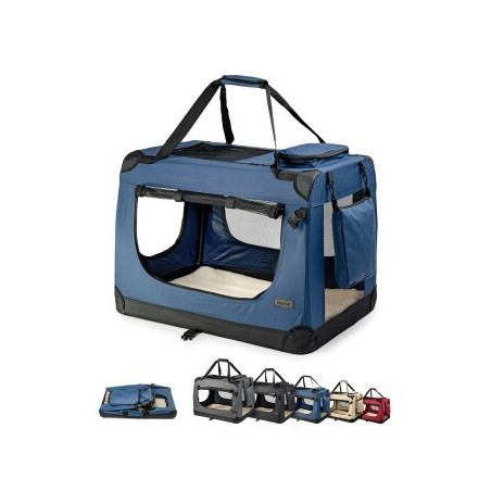 Lionto Hundetransportbox - faltbar - blau M