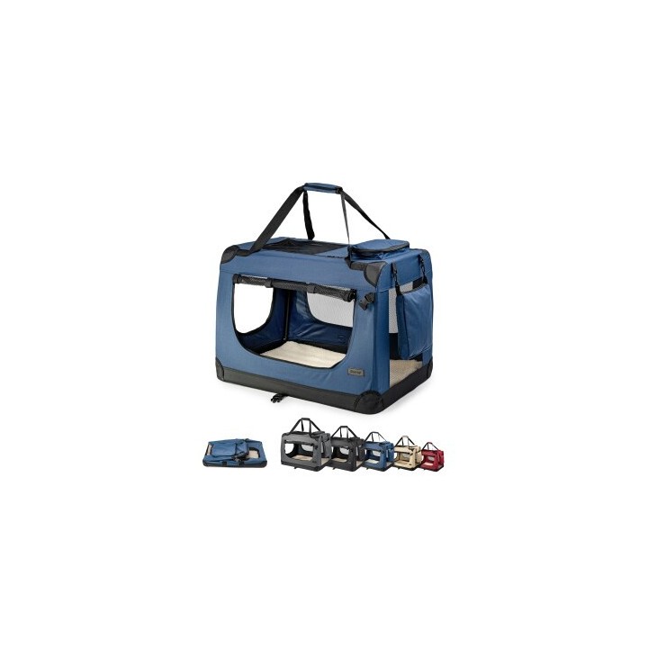 Lionto Hundetransportbox - faltbar - blau M