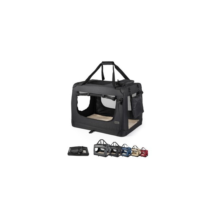 Lionto Hundetransportbox - faltbar - schwarz L