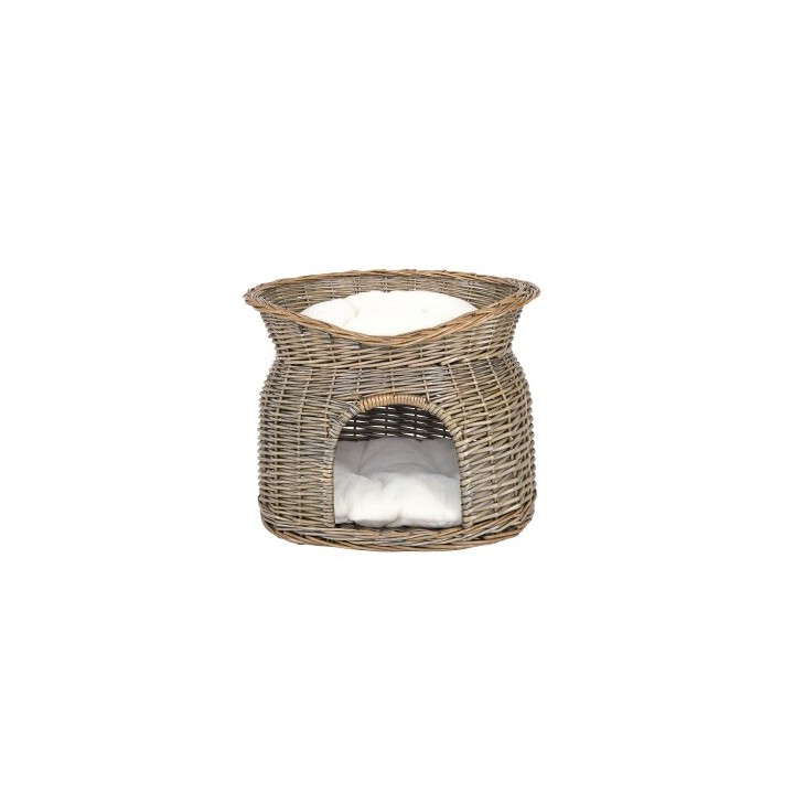 Lionto Weidenkorb für Katze grau