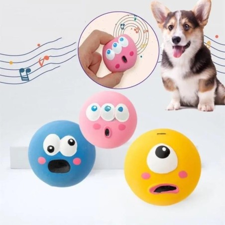 Quietschspielzeug für Haustiere, Haustierball, Spielzeug, Kaugummiball für Hunde, Zahnreinigung, Kauspielzeug für Hunde, Biss