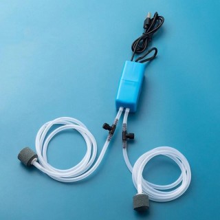 1PC Mini-Aquarium-Luftpumpen-Set, Sauerstoffpumpe mit Luftstein, leiser, energieeffizienter USB-Aquariumfilter, Angeltank-Zub