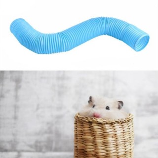 Kleiner Haustiertunnel, zusammenklappbar, erweiterbar, PP-Kleintierspieltunnel für Meerschweinchen blau