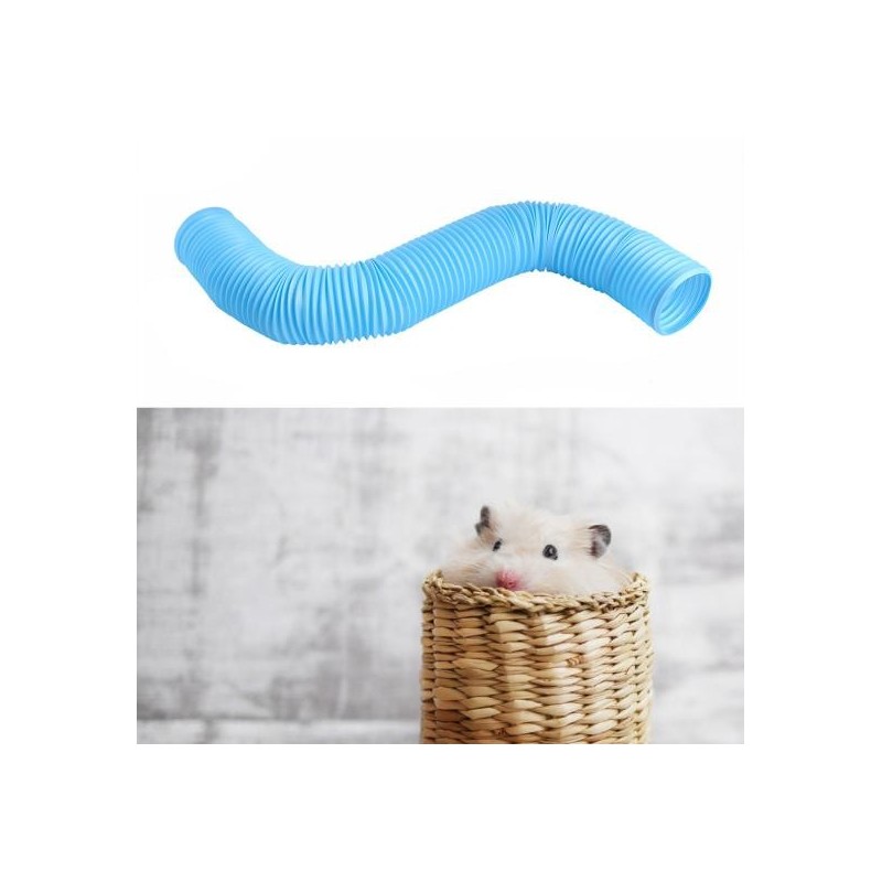 Kleiner Haustiertunnel, zusammenklappbar, erweiterbar, PP-Kleintierspieltunnel für Meerschweinchen blau