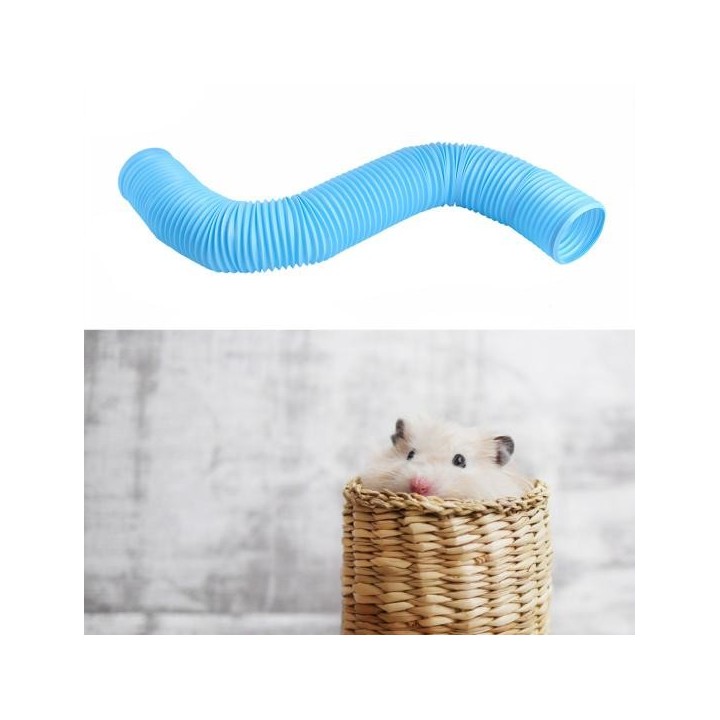 Kleiner Haustiertunnel, zusammenklappbar, erweiterbar, PP-Kleintierspieltunnel für Meerschweinchen blau