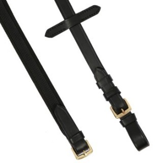 Hans Melzer Horse Equipment Hans Melzer Zügel feingummiert schwarz/messing VB/ COB (Vollblut)