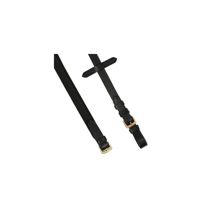 Hans Melzer Horse Equipment Hans Melzer Zügel feingummiert schwarz/messing VB/ COB (Vollblut)