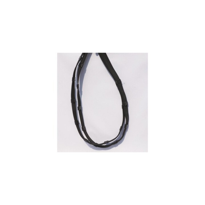 Hans Melzer Horse Equipment Hans Melzer Zügel feingummiert schwarz/silber 9 Stopper in 6cm Abständen VB/ COB (Vollblut)