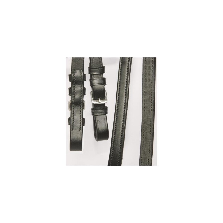 Hans Melzer Horse Equipment Hans Melzer Zügel halb/halb schwarz/silber WB (Warmblut)