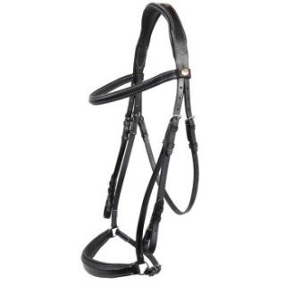 Hans Melzer Horse Equipment Hans Melzer Trense Rüspel schwarz/silber hannoversches Reithalfter