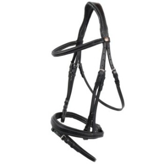 Hans Melzer Horse Equipment Hans Melzer Trense Rüspel schwarz/silber englisches Reithalfter