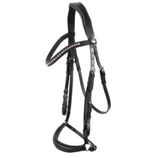 Hans Melzer Horse Equipment Hans Melzer Trense Valluhn schwarz/silber hannoversches Reithalfter VB/ COB (Vollblut)