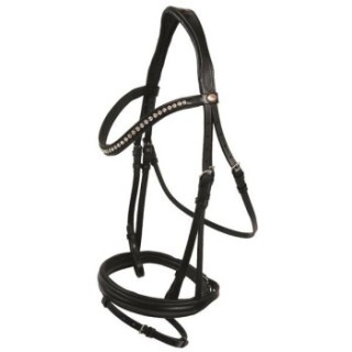 Hans Melzer Horse Equipment Hans Melzer Trense Wiesbaden schwarz/silberne Kristalle schwarz unterlegt Pony