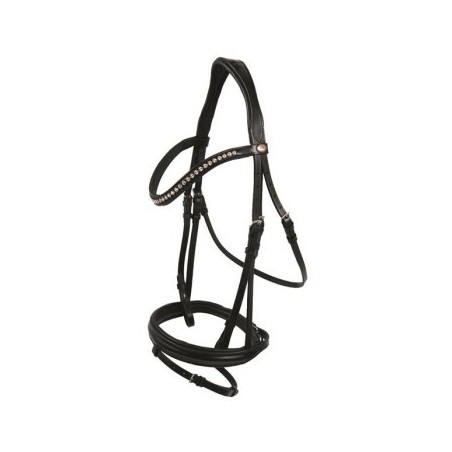 Hans Melzer Horse Equipment Hans Melzer Trense Wiesbaden schwarz/silberne Kristalle schwarz unterlegt Pony