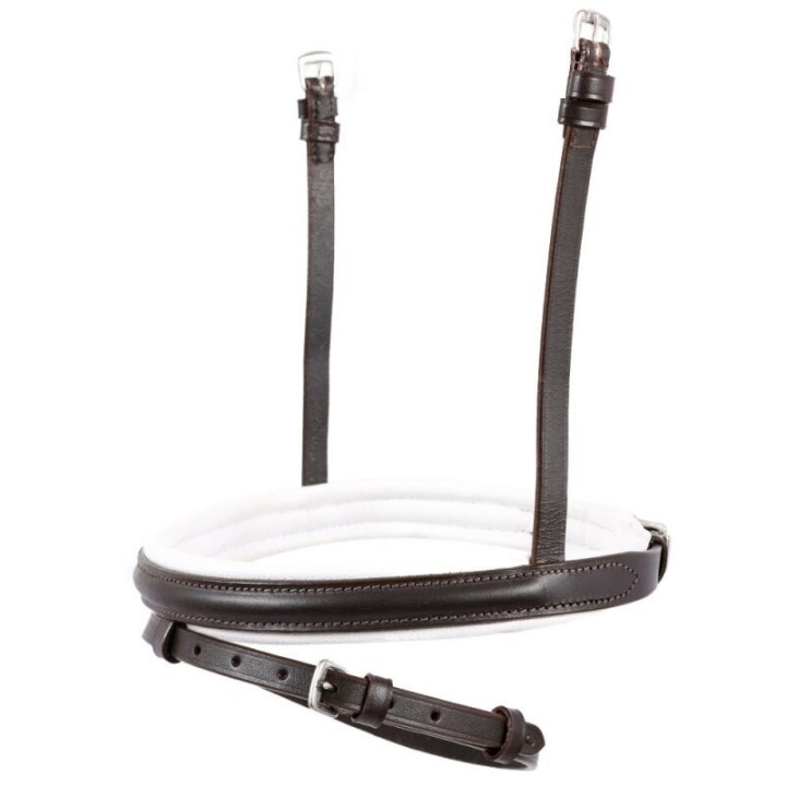 Hans Melzer Horse Equipment Hans Melzer Reithalfter spezial englisch kombiniert braun/silber weiß unterlegt VB/ COB (Vollblut